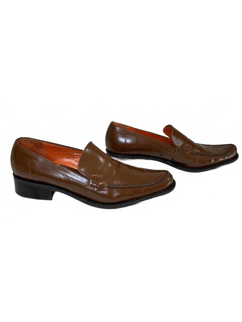 Kenneth Cole Classic Brown Men's Leather Loafers 'Loaf N Around' Italy Size 9.5m